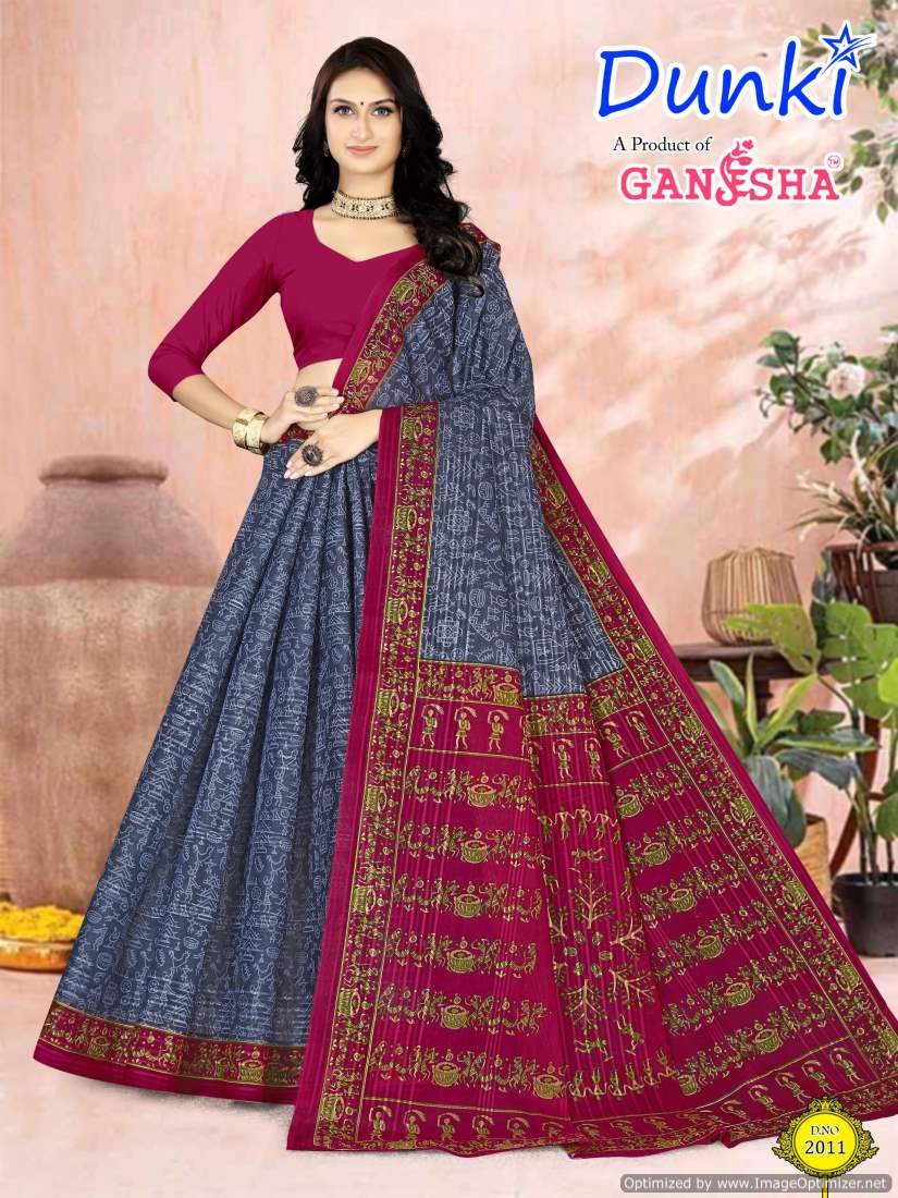 Dunki Vol 2 By Ganesha Summer Special  Printed Cotton Sarees Wholesalers In Delhi